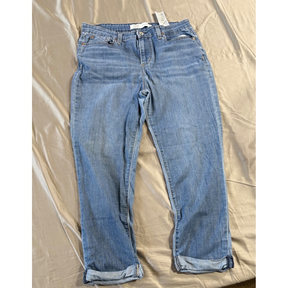 Signature by Levi Strauss Mid Rise Boyfriend Jeans Medium Wash Blue 14 W32 36738